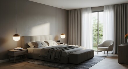 Serene Modern Bedroom Interior Design Minimalist Style and Natural Light