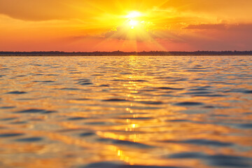 Sunrise Over Calm Ocean