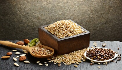 Selection of Grains and Cereals with Copy Space