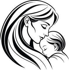 mother and baby icon vector design