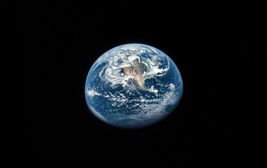 Naklejka premium A mesmerizing picture of the earth from space presented on a black background