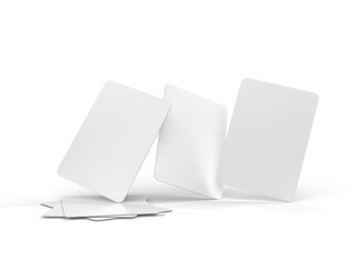 3D Playing cards collectible pack mockup isolated. Blank trading card, cards of poker hand, bet, casino, gambling, board game, game cards or greeting card, invitation, credit card and business card