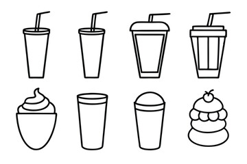 Horchata Line Art Illustration Artistic Representation for Graphic Design 
