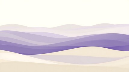 Fototapeta premium Abstract purple and beige wavy landscape.