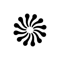 Abstract Floral Vector Graphic - Modern Black and White Design