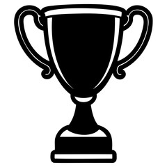 Classic Trophy Cup Vector Silhouette Black Illustration Isolated on Transparent Background
