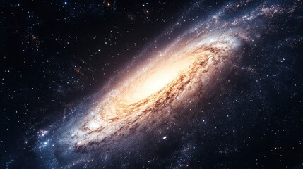 A panoramic view of the Milky Way galaxy as seen from deep space, revealing its spiral arms in stunning detail.