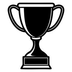 Classic Trophy Cup Vector Silhouette Black Illustration Isolated on Transparent Background