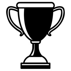 High-Quality Black Trophy Cup Silhouette Vector on Transparent Background Design for Easy Use
