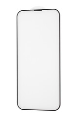 protective glass for phone, armored glass for phone on isolated white background close-up