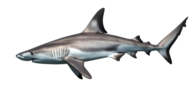 "Majestic Hammerhead Shark on Transparent Background, Striking Pose in High-Quality Isolated Image"
