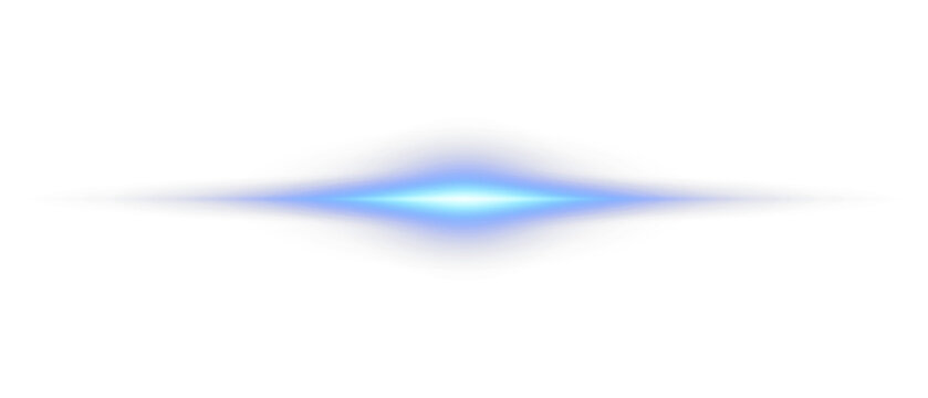 Png Glowing horizontal blue light line with radiant shine and beam effect. Futuristic energy streak with shimmer, flare, and neon glow. Perfect for digital highlights. Png illustration.