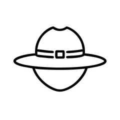 Safari Hat Icon in Minimalist Style  