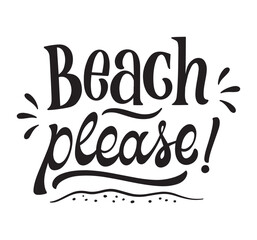 Set Monochrome lettering beach stickers collection