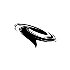 Abstract Black Speech Bubble with Swirls, Communication Concept