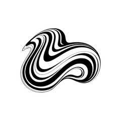 Abstract Swirl - Black and White Optical Illusion on White Background