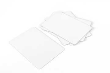 3D Playing cards collectible pack mockup isolated. Blank trading card, cards of poker hand, bet, casino, gambling, board game, game cards or greeting card, invitation, credit card and business card