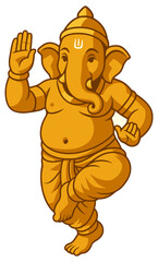 Dancing Lord Ganesha Vector Illustration, ganesha, ganesh, design, Hindu. Hinduism, Indian, Hindu God, Indian God, Elephant, Head, Prayer, Lucky