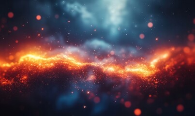 Fototapeta premium Fiery cosmic energy clashing, abstract background, perfect for fantasy or sci-fi