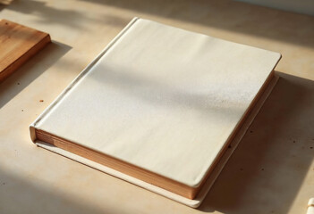 Fototapeta premium Blank hardcover book with golden page edges