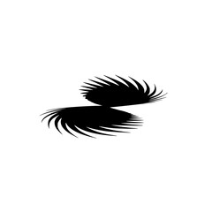 Abstract Black Silhouette: Symmetric Feather Design on Gradient Background
