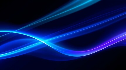 Abstract image featuring flowing, luminous blue and cyan lines with hints of purple against a dark blue and black gradient background, suggesting digital currents or energy.