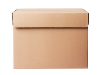 Unboxing excitement cardboard box with cutout background studio setting product showcase top view creative display