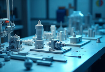 Precision machining components in clean lab