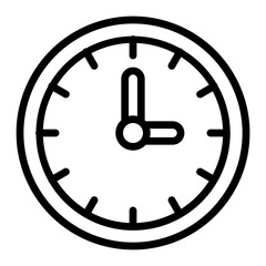 Clock Vector Line Icon Design