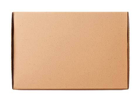 Creative cardboard box display with cutout background studio setting product photography minimalist viewpoint