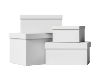 Creative action with cardboard boxes cutout background home workspace studio environment unique perspective