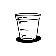 vintage style flower pot drawing