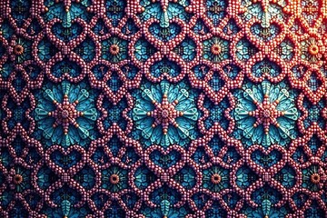 Geometric lace motif, repeating design elements, lines, grid