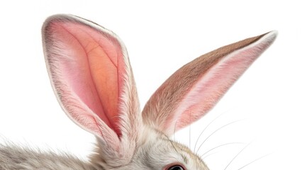 Obraz premium Close-Up of Rabbit Ears with Pink Inner and Light Brown Outer Fur