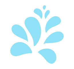 Doodle water drop,hand drawn sweat tear. Splash of blue liquid in playful cartoon style. Minimalist water splash icon with soft shapes and rounded droplets. Ideal for skincare, weather, eco, hydration