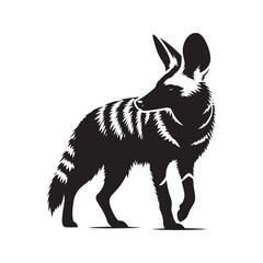Aardwolf Vector Silhouette - Minimalist Aardwolf Design - Aardwolf Illustration.