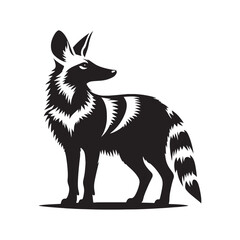 Aardwolf Vector Silhouette - Minimalist Aardwolf Design - Aardwolf Illustration.