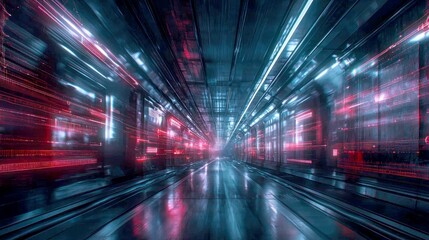 Cyberpunk Digital Tunnel: A Futuristic Journey Through the Network's Core