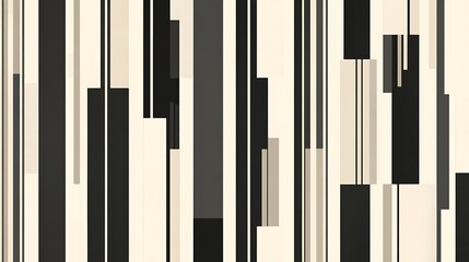 Abstract geometric pattern with vertical stripes in black, beige, and grey.