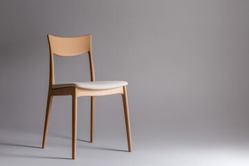 Minimalist wooden chair featuring clean lines, elegant design, a