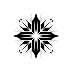 Obraz premium Geometric Cross Shape, Black and White Emblem, Vector Design
