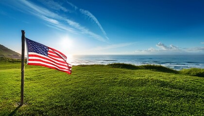american flag in the wind