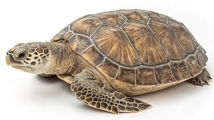 Close-Up of Turtle with Textured Shell Patterns and Scaly Head