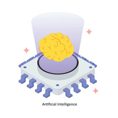Artificial Intelligence Concept isometric Style Illustrations. Eps 10 File 