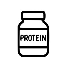 Protein Powder Container Line Icon