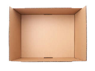 Creative cardboard box with cutout background for engaging displays studio environment top-down view