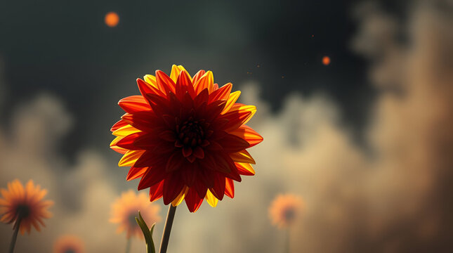 orange flower against blue sky