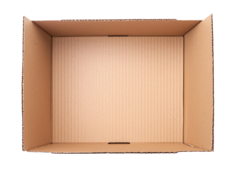 Creative cardboard box with cutout background for engaging displays studio environment top-down view