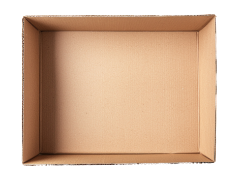 Creative action using cardboard box with cutout background indoor studio visual content minimalist view
