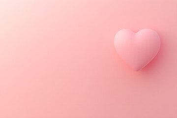 A soft, pastel pink heart floating in front of a blush pink background. Delicate and gentle, this image evokes tenderness, love, and serenity. Perfect for romantic projects, baby products, and wellnes